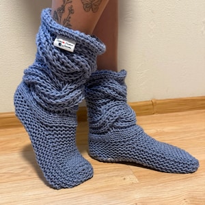 Cozy Woolen Socks, Hand Knitted Socks, Cozy Gift for Her, Soft Wool Socks. Zephyrsocks.