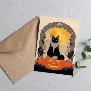 Carte postale Halloween ChoupaChoups – Illustration MaineCoon, Cadeau chat, Décoration festive