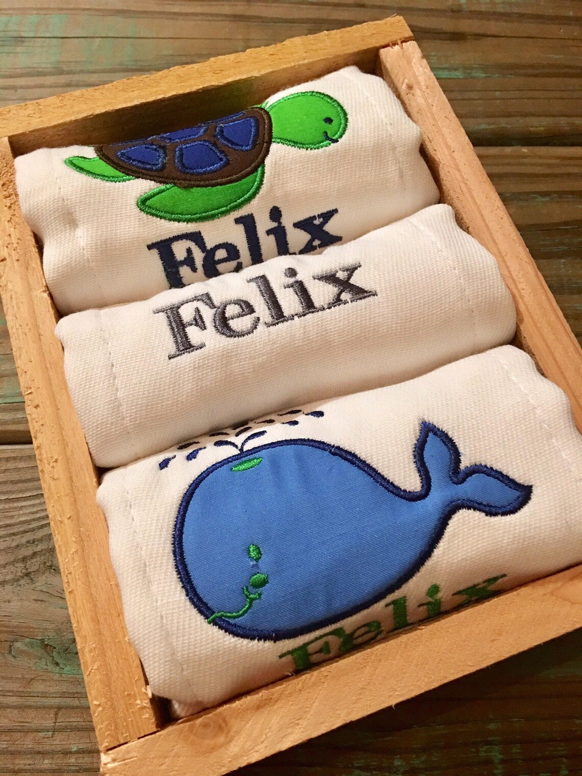 Personalized Burp Cloths Turtle and Whale Burp Cloths Boy Etsy