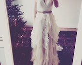 Smoked Peach lace wedding dress