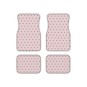 Cute Polka Dot Car Mats | Blush Pink and Navy | Non Slip Floor Mats Set | Aesthetic Car Accessories Front and Rear Mats | Gift for her image 8