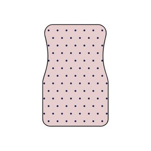 Cute Polka Dot Car Mats | Blush Pink and Navy | Non Slip Floor Mats Set | Aesthetic Car Accessories Front and Rear Mats | Gift for her image 9