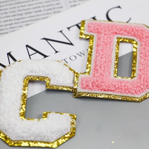 A-Z Chenille Letter Patches – 5.5cm Embroidered Name Initials, Iron On or Self Adhesive Options, Custom Alphabet Appliques for Clothes Bags
