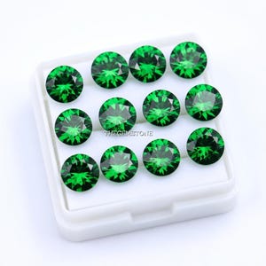 Natural Green Garnet Round Cut Loose Gemstone | Faceted Green Garnet Stone | Untreated Garnet for Jewelry Making | January Birthstone Gift