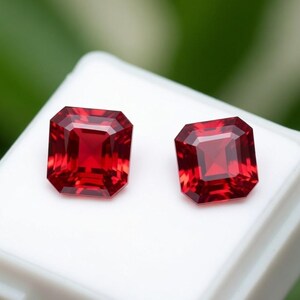 AA+ Natural Pair Ruby Radiant Cut 8Ct Red Gemstone Certified Loose Gemstone Luxury Jewelry & Anniversary Gift For women