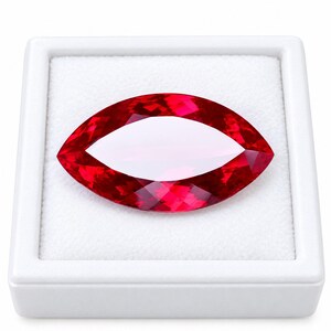 Pigeon Blood Red Ruby 24.50 Ct Certified Natural Loose Gemstone Perfect Marquise Cut | Ideal For Engagement & Jewelers Making Free Delivery