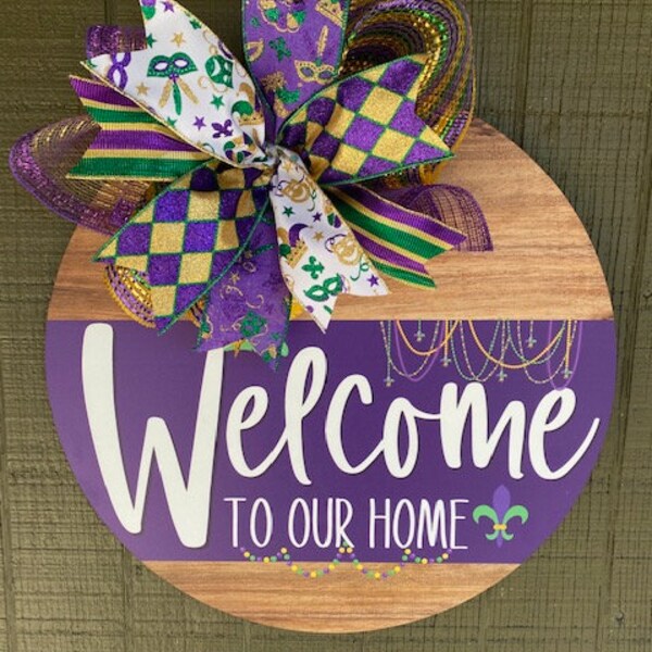 Whereable Art Mardi Gras Psychedelic Door Hanger