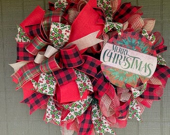 Wreath, Wreath Sign, Door Hanger, Christmas, Christmas Wreath, Christmas Decor, Rustic Christmas