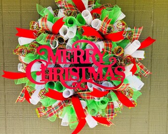 Christmas Wreath for Front Door, Christmas Decor