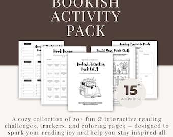 Ultimate Book Lover Printable Pack 15 plus Bookish Activities, Reading Challenges, Trackers and Bingo Sheets, Canva Editable & PDF Download
