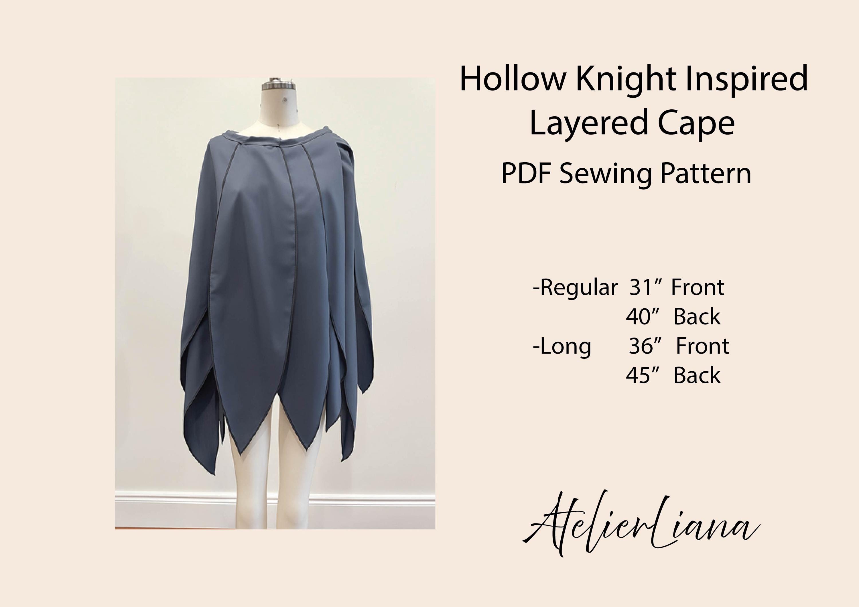 Knight Cape Pattern Hollow Knight Inspired Layered Cape, DIY Sewing Pattern (PDF) - Etsy