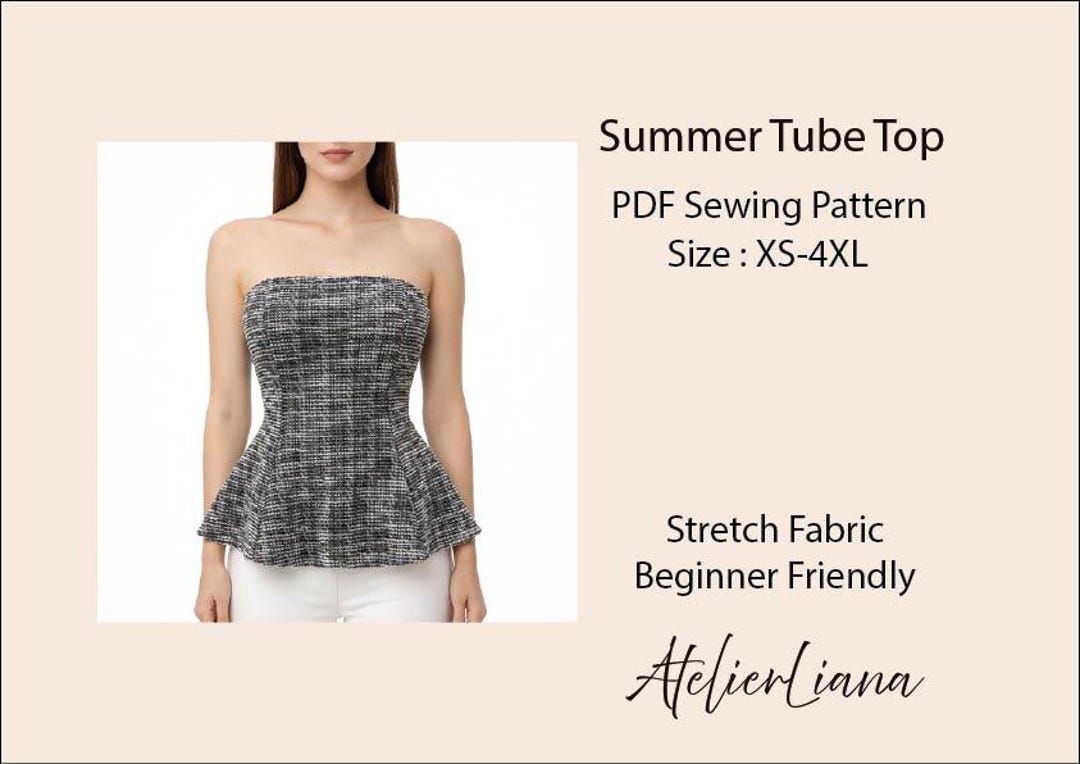 Small Tube Top Pattern Summer TUBE Top / Peplum Tube / Easy Pattern - Etsy
