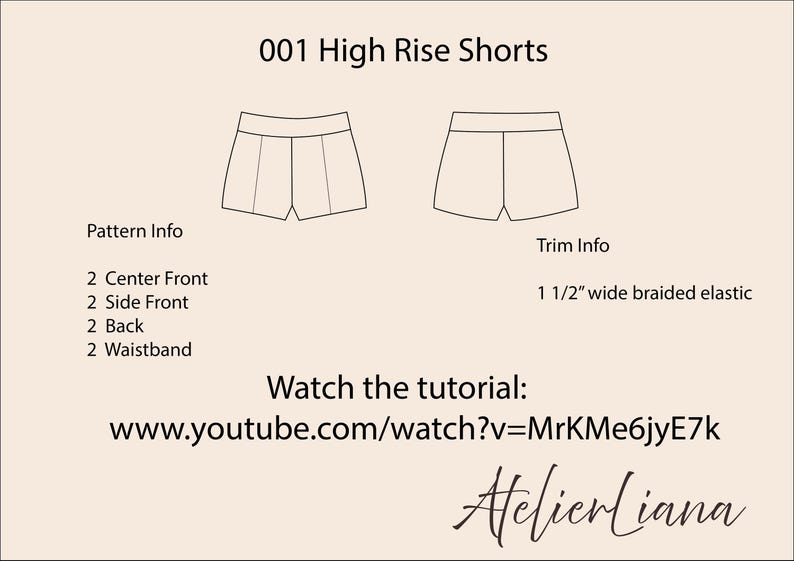 High Rise Shorts PDF Sewing Pattern, Beginner Friendly (XS–4XL) - Etsy