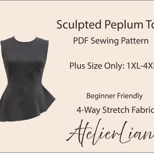 Sculped peplum top / Plus size top / Side flare peplum / Asym peplum top
