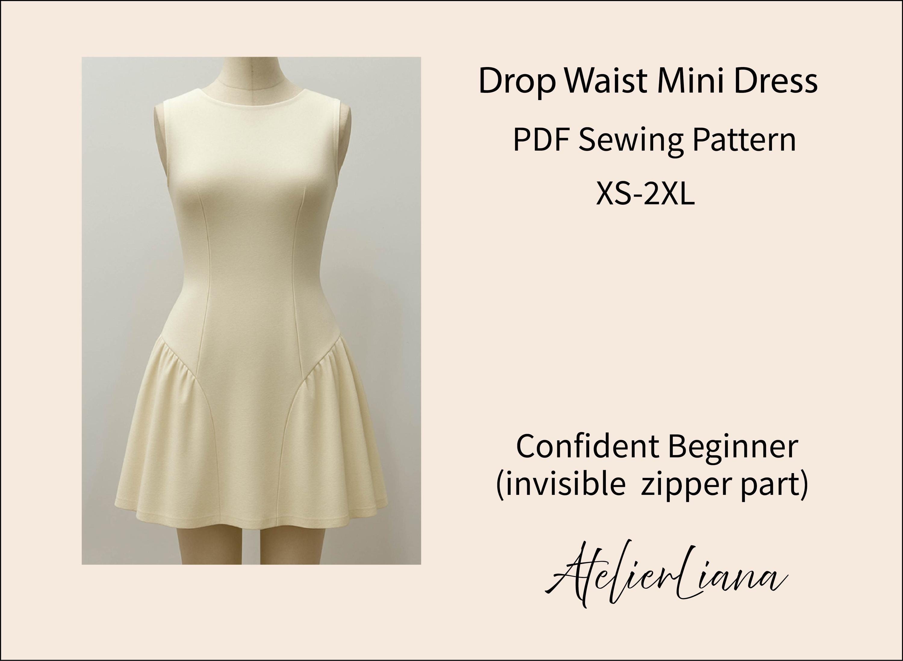 green emerald velvet dress Odette Drop-Waist Pleated Skirt Dress Sewing Pattern by Dressmaking Amre