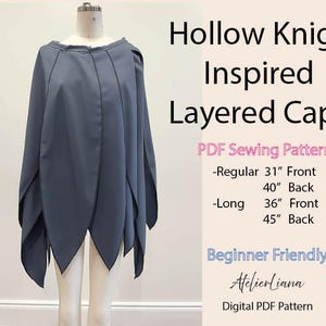 Mehrlagiger Umhang im Stil von Hollow Knight, DIY-Nähschnittmuster (PDF)