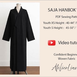 Youth XS, S Saja Hanbok Wrap Coat / Hanbok coreano moderno Durumagi