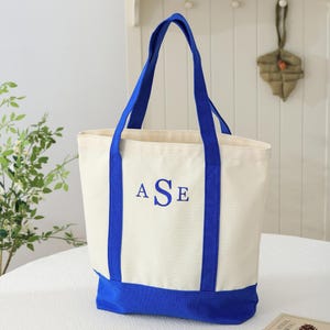 Monogrammed Tote Bag, Custom Canvas Bag, Bridesmaid Bags, Initials School Bag, Beach Handbags, Tote Bag, Personalized Gift 25062901
