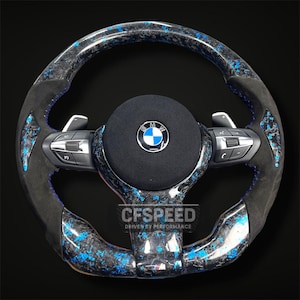 BMW Real Forged Carbon Fiber Suede Leather Sport Steering Wheel for BMW F30 F32 F80 F82 F15 F16 F85 F86 X5 X6 M2 M3 M4