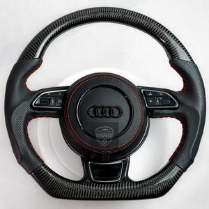 Custom Real Carbon Fiber Steering Wheel for Audi A3 A4 A5 A6 A7 A8 (2012-2018) – Premium Performance Upgrade, Handcrafted OEM Fit