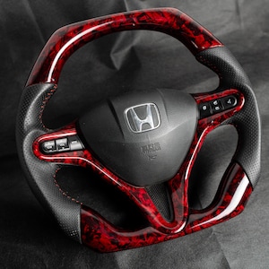 Honda Civic FD2 FN2 2006-2012 Forged Carbon Fiber Flat Bottom Steering Wheel | JDM Racing Custom Sport Upgrade