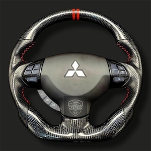 Carbon Fiber & Leather Steering Wheel For 2007-2016 Mitsubishi Lancer Evolution