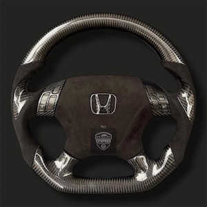 Honda Accord 7th Gen Carbon Fiber Steering Wheel – Custom Suede Alcantara Grip Replacement 2003-2007