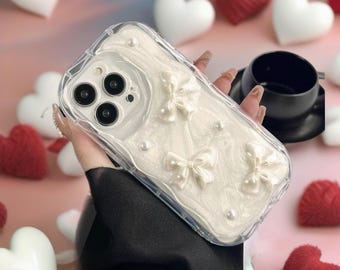 Pearls & Bows iPhone Case – Glam Protective Phone Cover