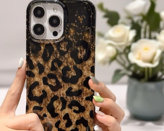 Zahara Luxe Leopard Glitter iPhone Case Glossy Bold Protective Phone Cover