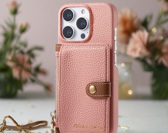 Elan Zip Wallet iPhone Case Leather Card Holder Phone Cover with Snap & Storage Pocket