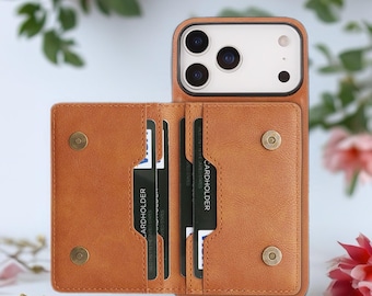 Heritage Snap Leather Wallet iPhone Case Magnetic Card Holder with Protective