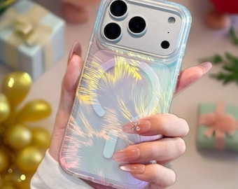 Iridescent MagSafe Clear Case for iPhone | Stylish Gradient Design & Protective Cover
