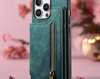 Prestige Zip Leather iPhone Case | Wallet Phone Cover with Card Slots