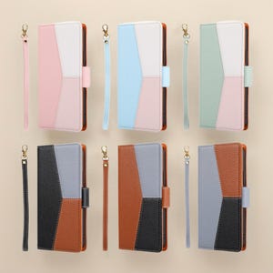 Dual-Tone Vegan Leather iPhone Wallet Case | Card Holder, Magnetic Closure