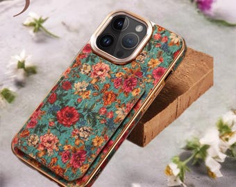 Bohemian Fabric Phone Case with Card Holder Wallet iPhone Case Fashionable Durable and Practical