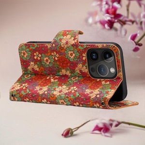 Beautiful Bohemian Wallet Phone Case with Card Slot, Wallet Flip Phone Case for iPhone 16 15 14 13 12 11 Pro Max