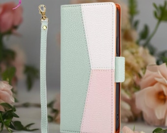 Dual Tone Leather iPhone Wallet Case | Multi-Color Collection with Card Holder, Secure Closure