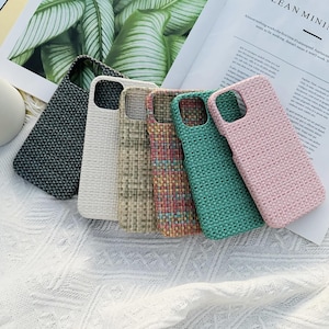 Woven Fabric Texture Phone Case - Compatible with iPhone 16 15 14 13 12  11 Pro Max , Protective & Stylish