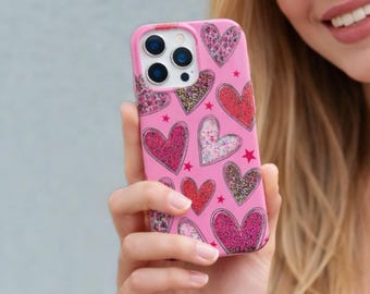 Valentina Sparkle Heart iPhone Case Gloss Protective Phone Cover