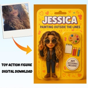 Custom Action Figure Portrait: Personalized Toy Box Art Digital Download