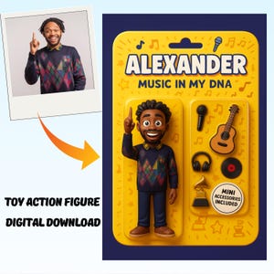 Custom Action Figure Portrait: Personalized Toy Box Art Digital Download