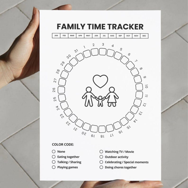 Family Activity Tracker Printable, Daily Family Time Log, Parent & Kids ...