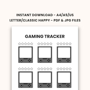 Registro di gioco stampabile, pagina di diario di gioco carina, grafico dei videogiochi, foglio di monitoraggio del gioco di ruolo, modello di gioco di carte, gioco da tavolo di salvataggio