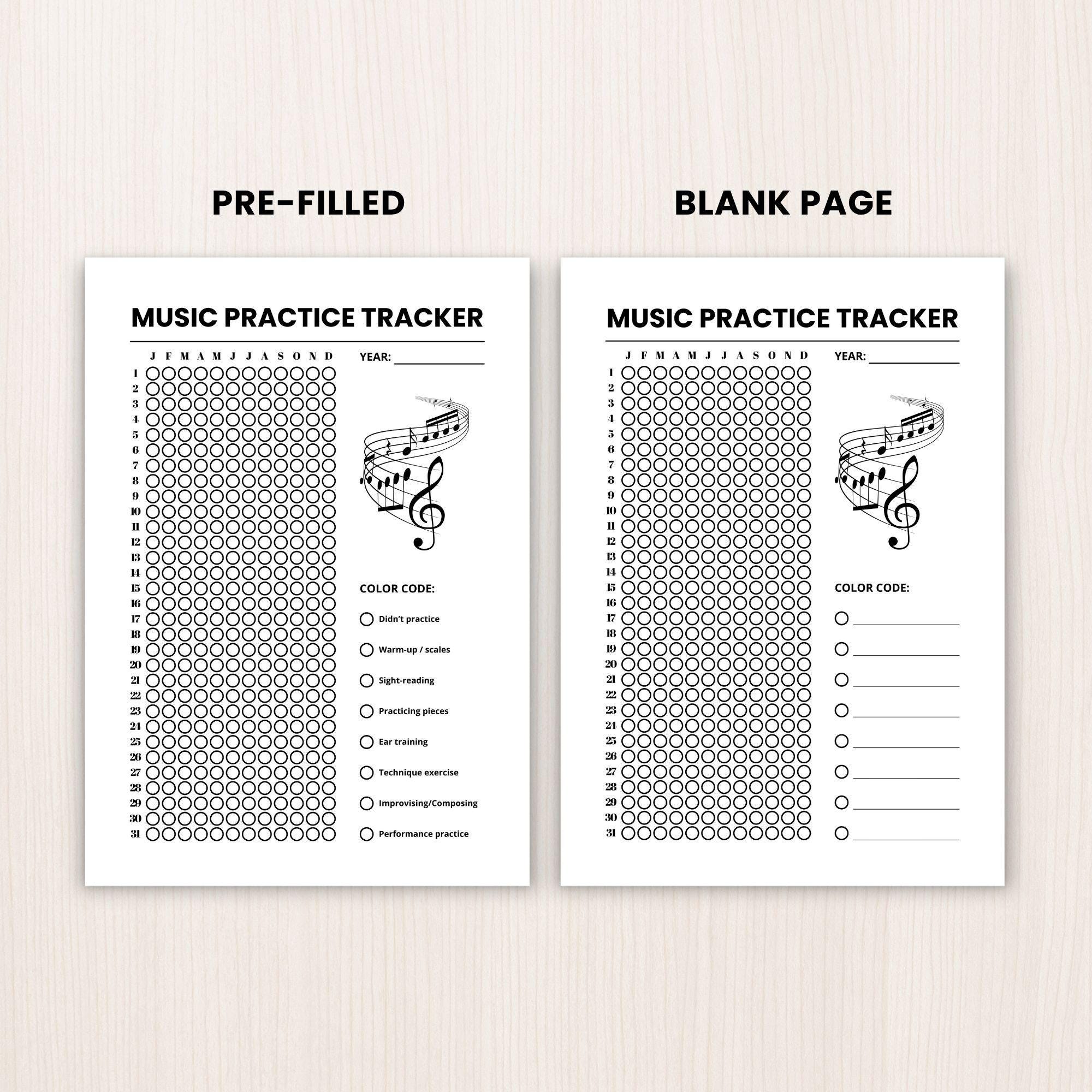 Instrument Use Tracker Board.pdf Music Tracker Printable Yearly Instrument Practice Log Daily Voice ...