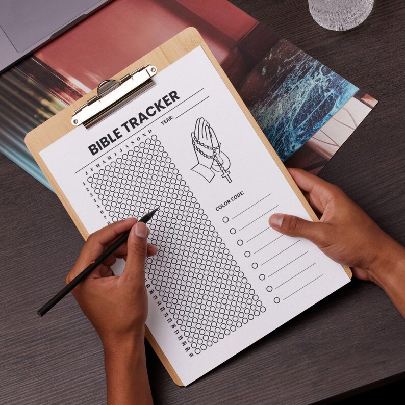 Bible Tracker Yearly Printable Bible Study Journal Page Daily Scripture ...