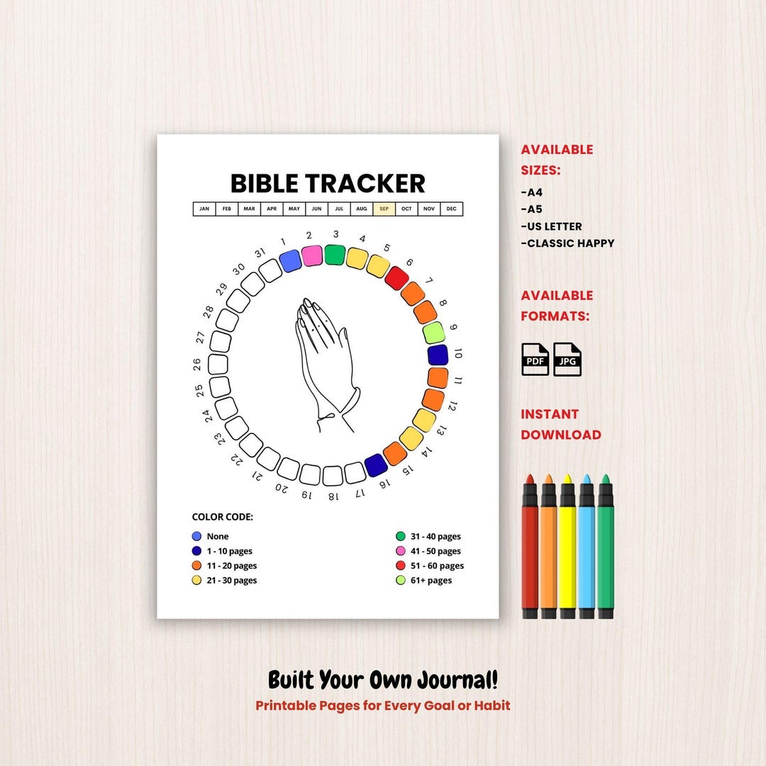 Bible Tracker Printable Scripture Study Log Faith Journal Page Daily ...