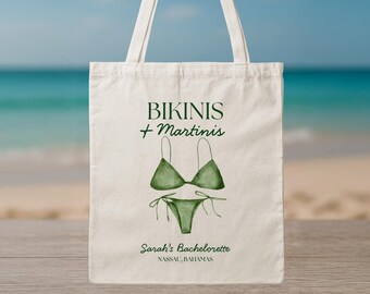 Custom Bachelorette Party Tote Bag – Bikinis & Martinis Design