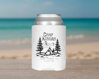 Camp Bachelorette Party Can Cooler: Rustic Bridal Cabin Weekend