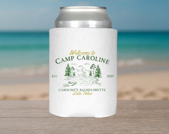 Camp Bachelorette Party Can Cooler: Rustic Bridal Cabin Weekend