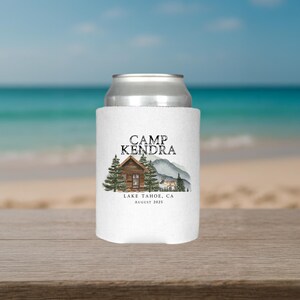 Camp Bachelorette Party Can Cooler: Rustic Bridal Cabin Weekend